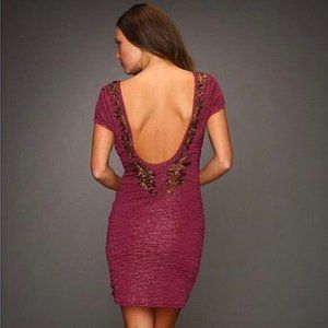 Free People Beaded Scoop Backless Bodycon Dress S